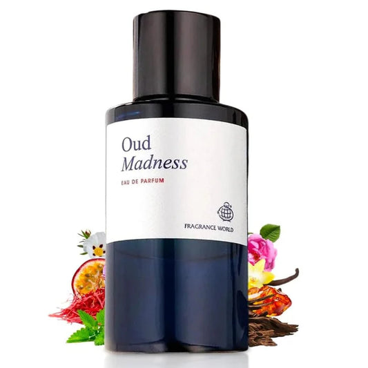 Eau de Parfum Oud Madness par Fragrance World, Unisexe, 60 ml